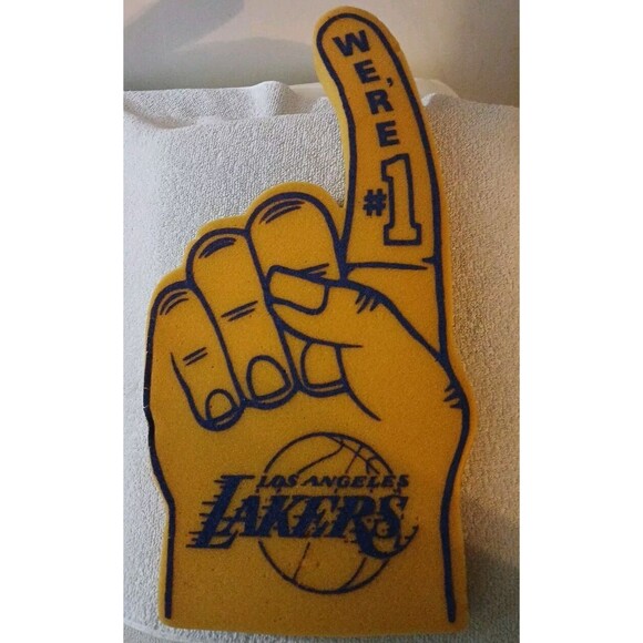 Retro 80’s LOS ANGELES LAKERS  “We’re # 1” FOAM FINGER - 23 Inch” NBA - Picture 2 of 5